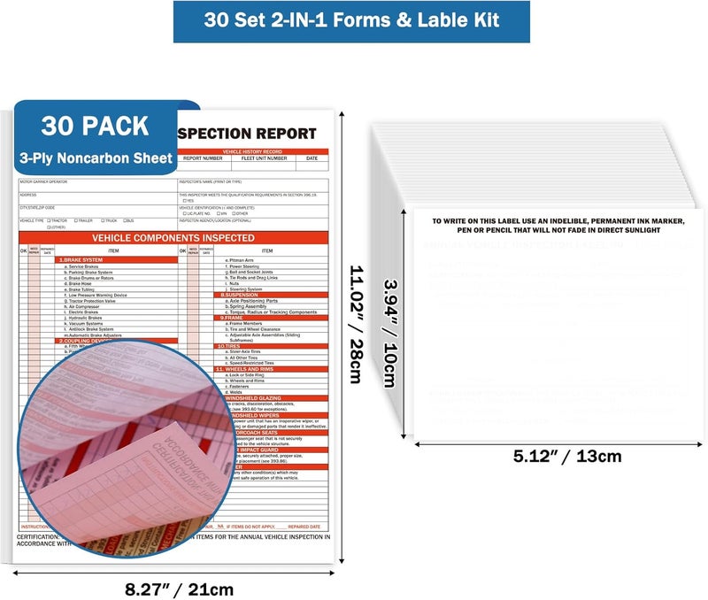 PUNCHMAN 30 Set 2-in-1 Form and Lable Keep Track Organization Kit - 30-Pk 3-Ply Carbonless Record Forms with Hardboard & 30-Pk 2-Ply Adhesive Labels for File Tracking & Management - Image 2
